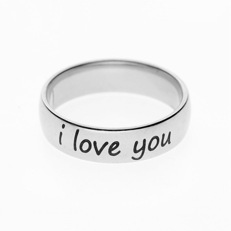 I Am Strong Stainless Steel Ring 6mm Titanium Steel Ring